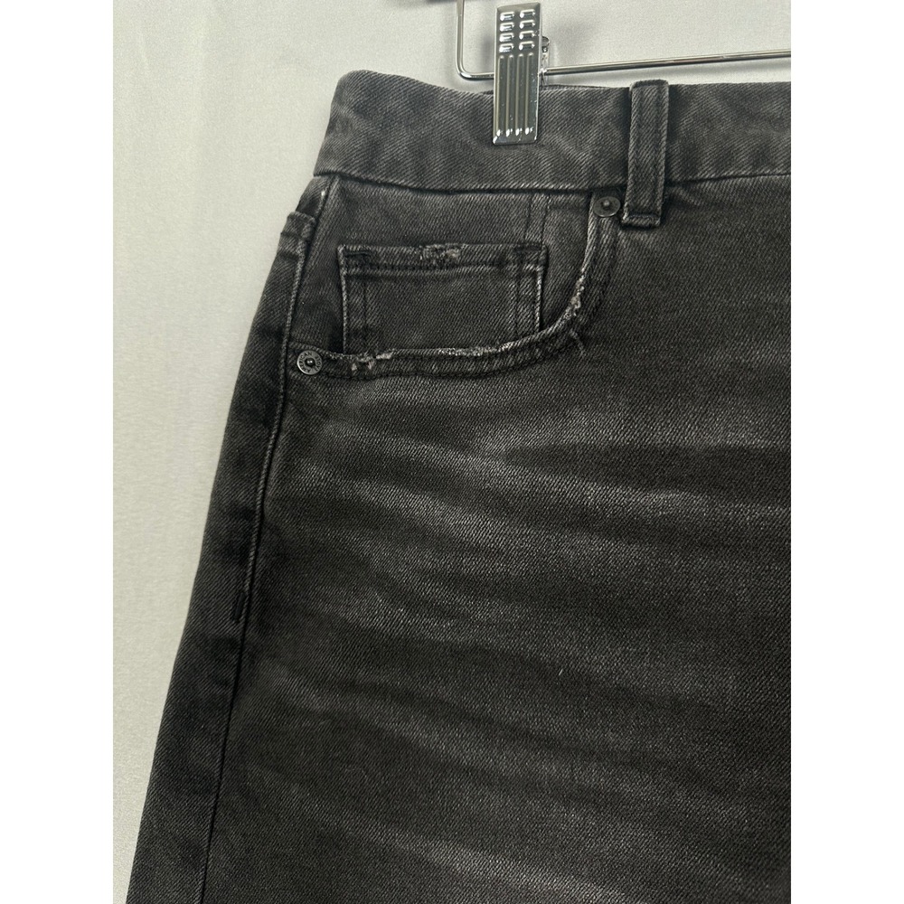 American Eagle Black Distressed Raw Hem Stretch Denim Shorts Womens Size 12 - Picture 5 of 12